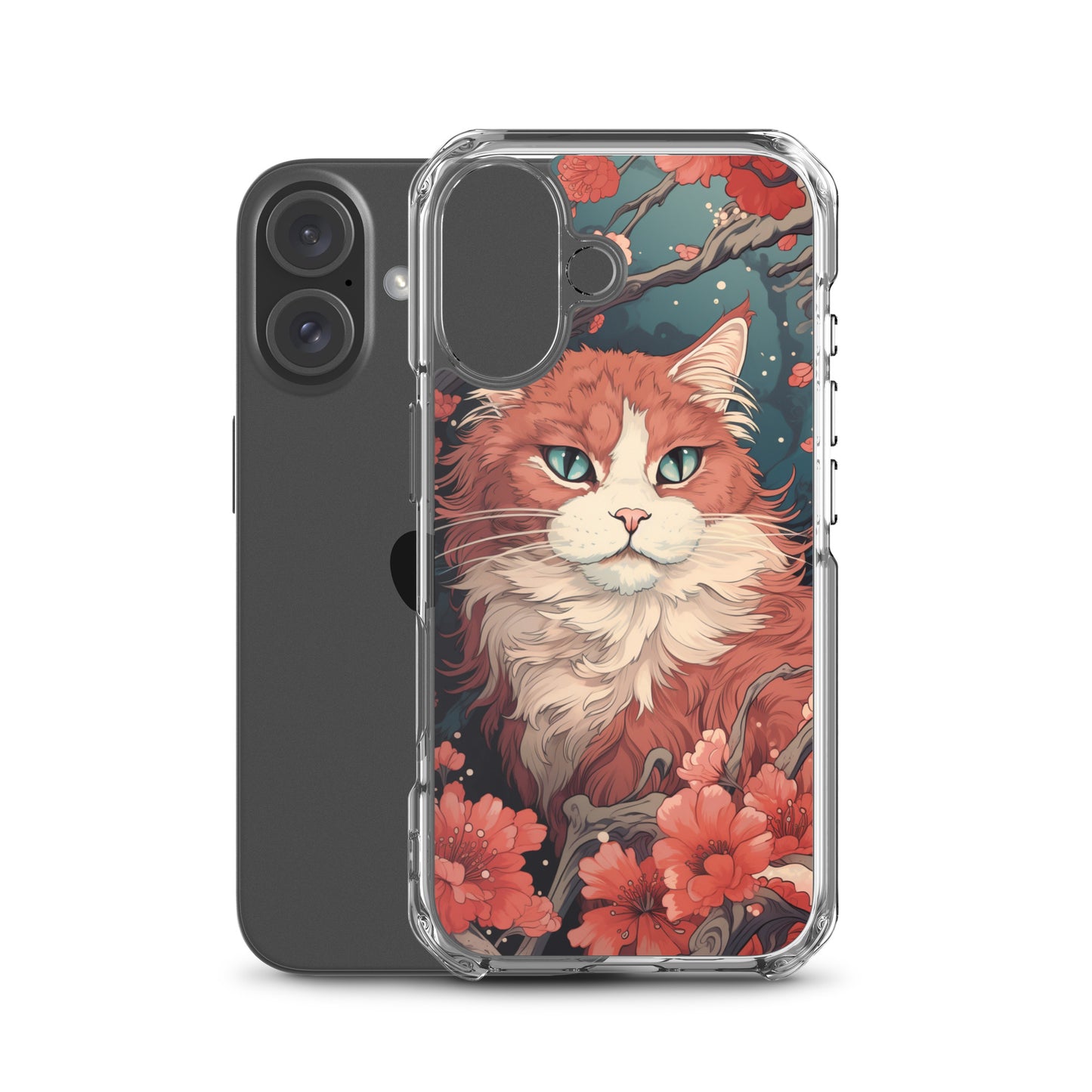 Ukiyo-e Style Orange/White Cat iPhone Case