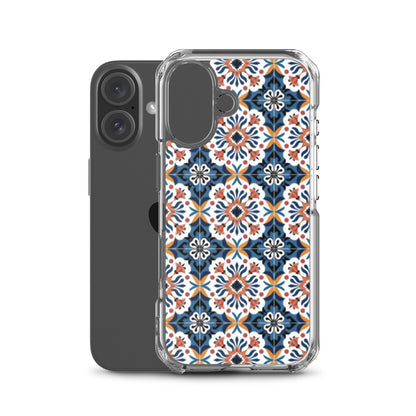 iPhone Case Classic Encaustic Tile Orange & Blue