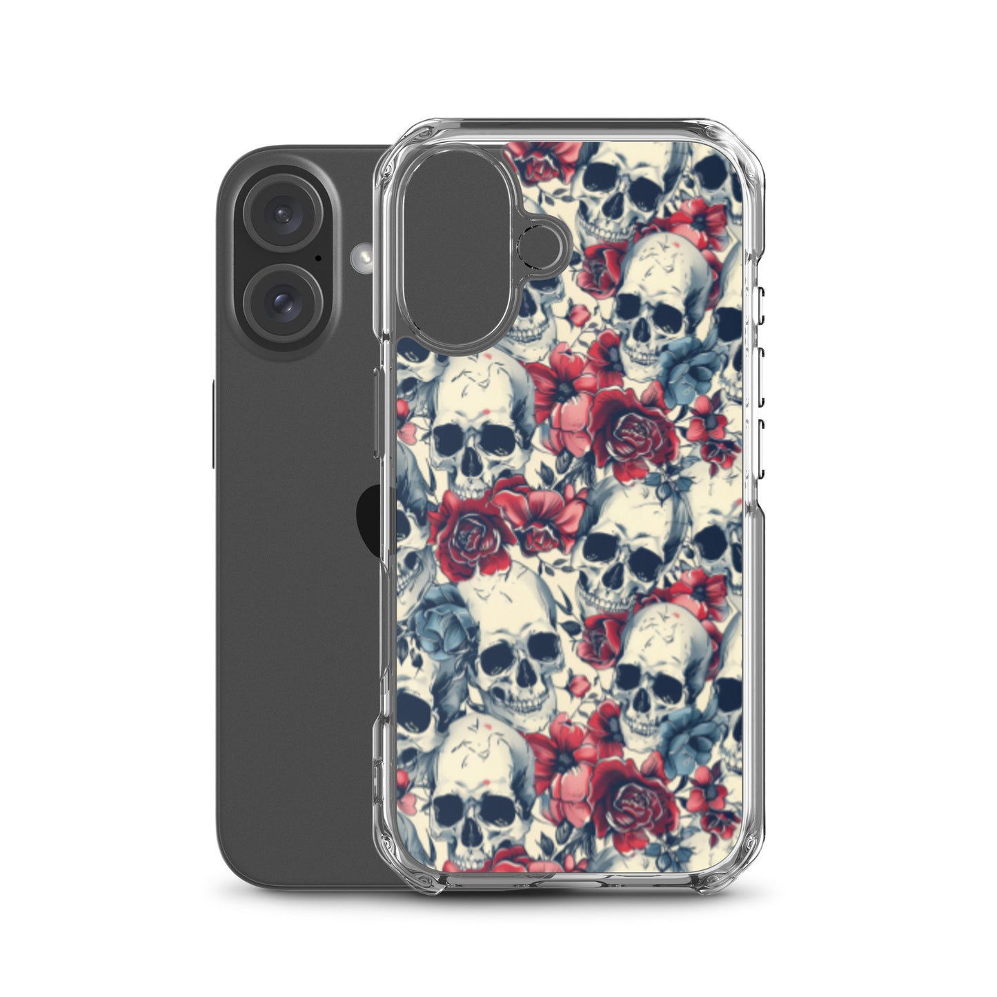 iPhone Case Skulls and Red Roses