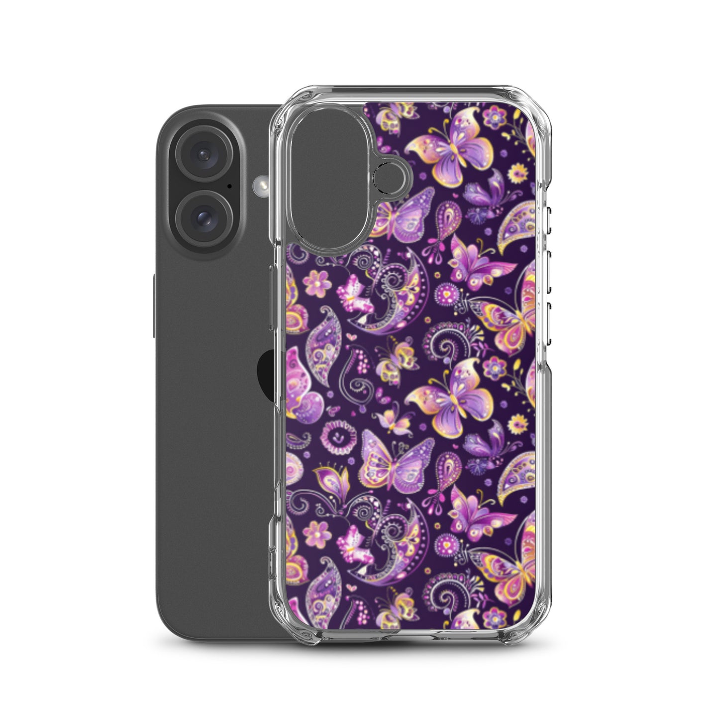 iPhone Case Purple Butterfly Paisley
