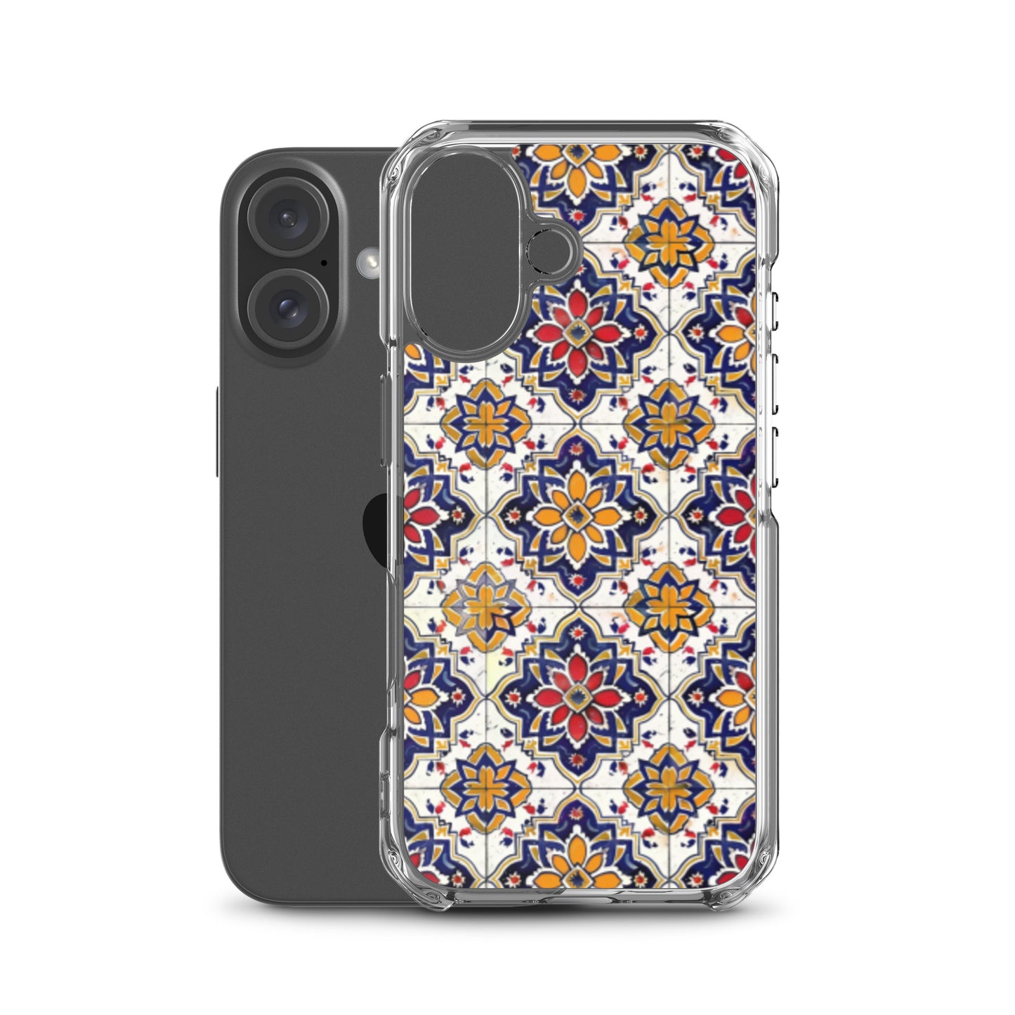iPhone Case Colorful Andalusian Ceramic Tile Blue Orange Red
