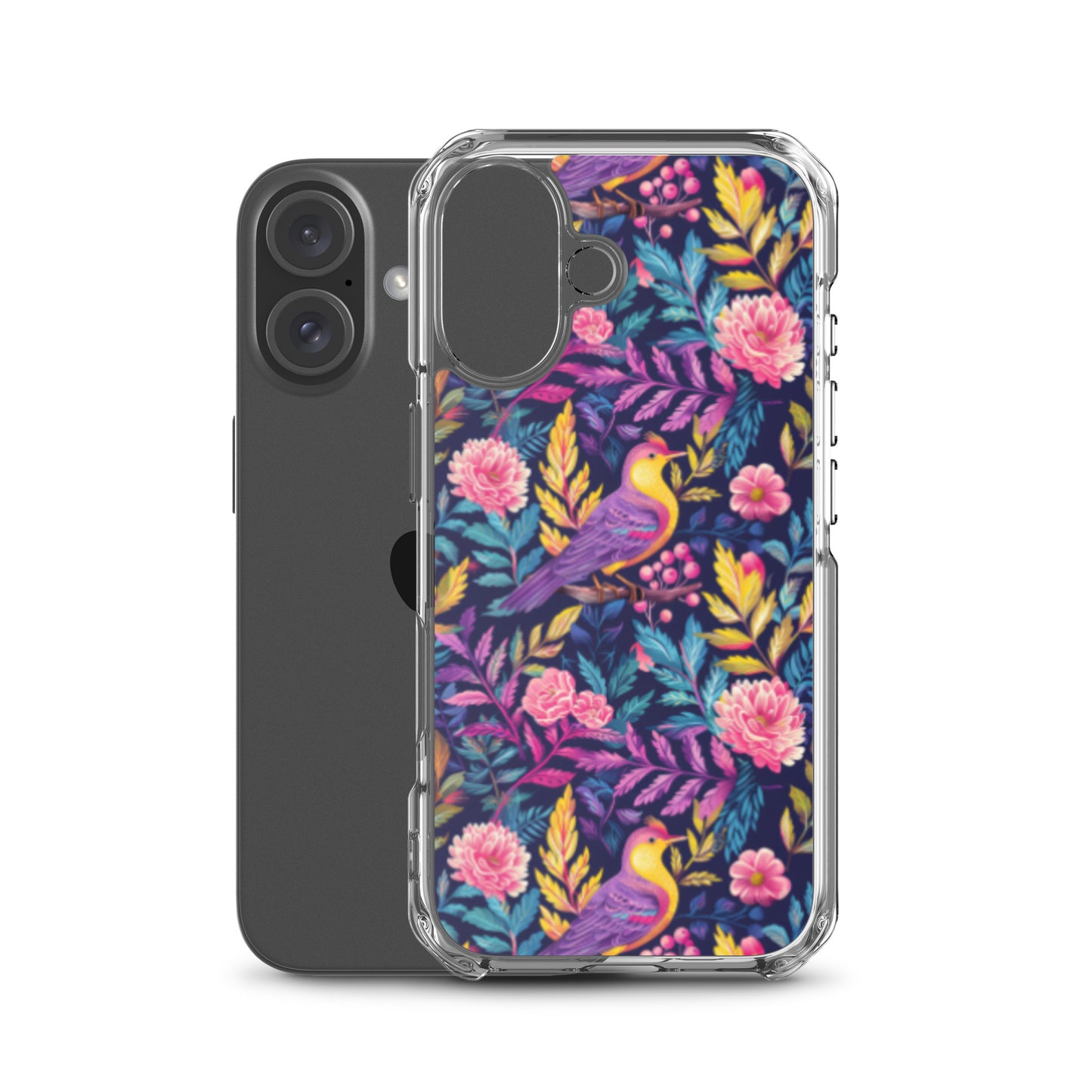 iPhone Case Colorful Flowers Plants and Birds