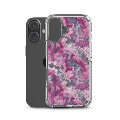 iPhone Case Pink Moss Agate Pattern