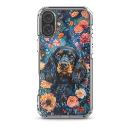iPhone Case Watercolor Cocker Spaniel with Colorful Flowers