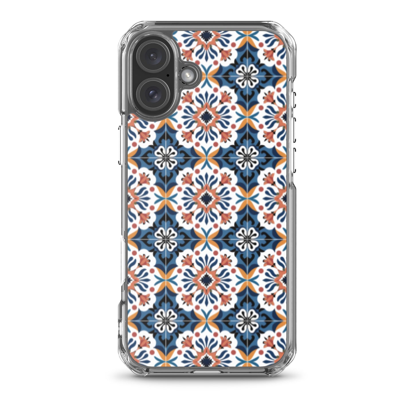 iPhone Case Classic Encaustic Tile Orange & Blue