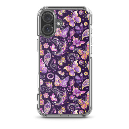 iPhone Case Purple Butterfly Paisley