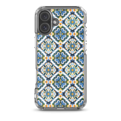 iPhone Case Colorful Andalusian Ceramic Tile Green Blue Orange