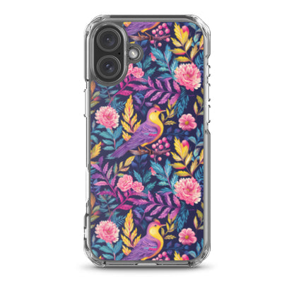 iPhone Case Colorful Flowers Plants and Birds