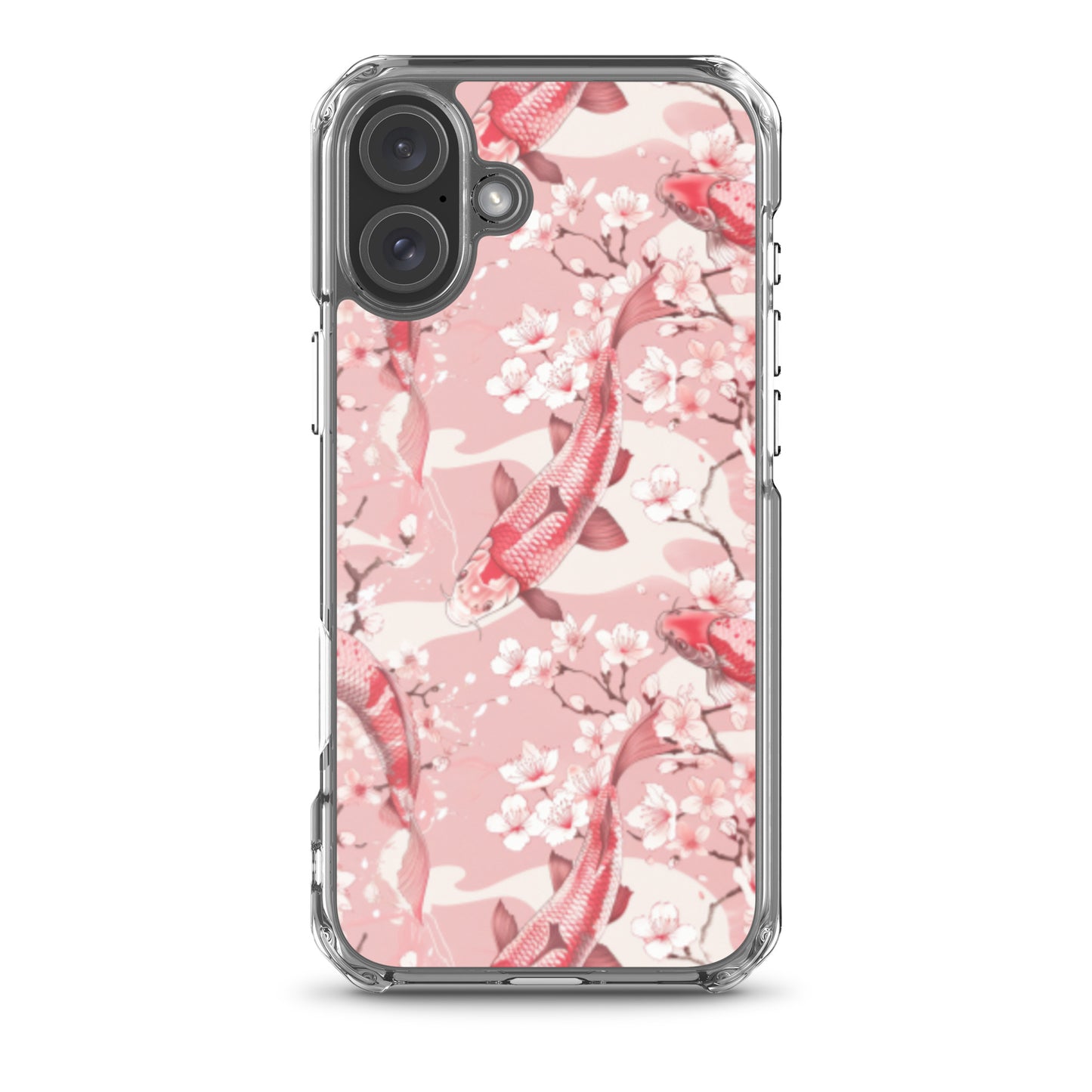 iPhone Case Pink Japanese Koi Fish and Cherry Blossoms