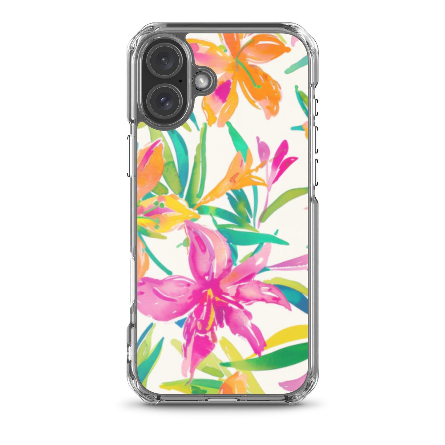 iPhone Case Colorful Floral Watercolor Pink Orange