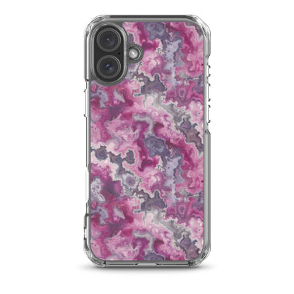 iPhone Case Pink Moss Agate Pattern