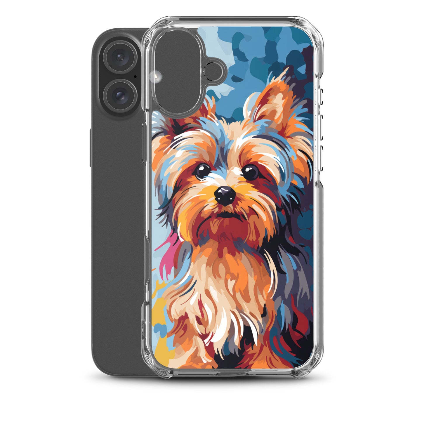 iPhone Case Painted Yorkshire Terrier Blue