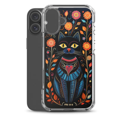 Folk Art Kitty Cat iPhone Case
