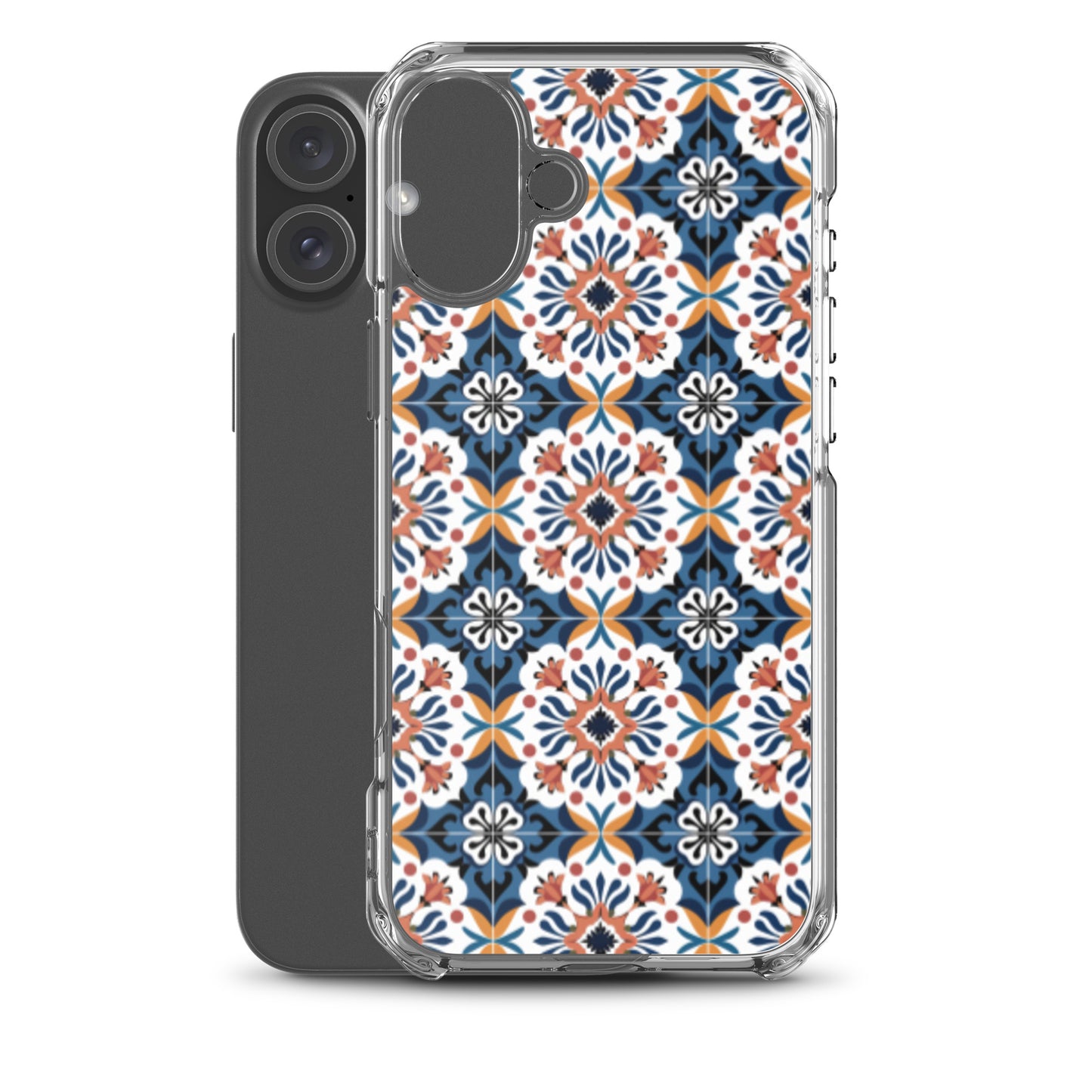 iPhone Case Classic Encaustic Tile Orange & Blue