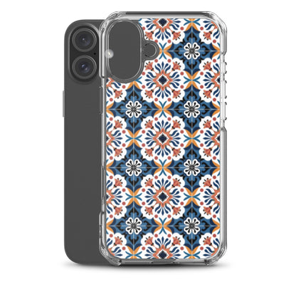 iPhone Case Classic Encaustic Tile Orange & Blue
