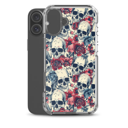 iPhone Case Skulls and Red Roses