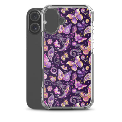 iPhone Case Purple Butterfly Paisley