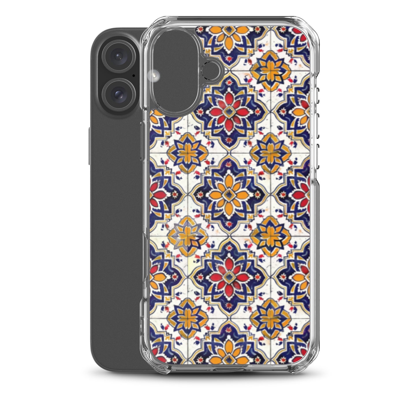 iPhone Case Colorful Andalusian Ceramic Tile Blue Orange Red