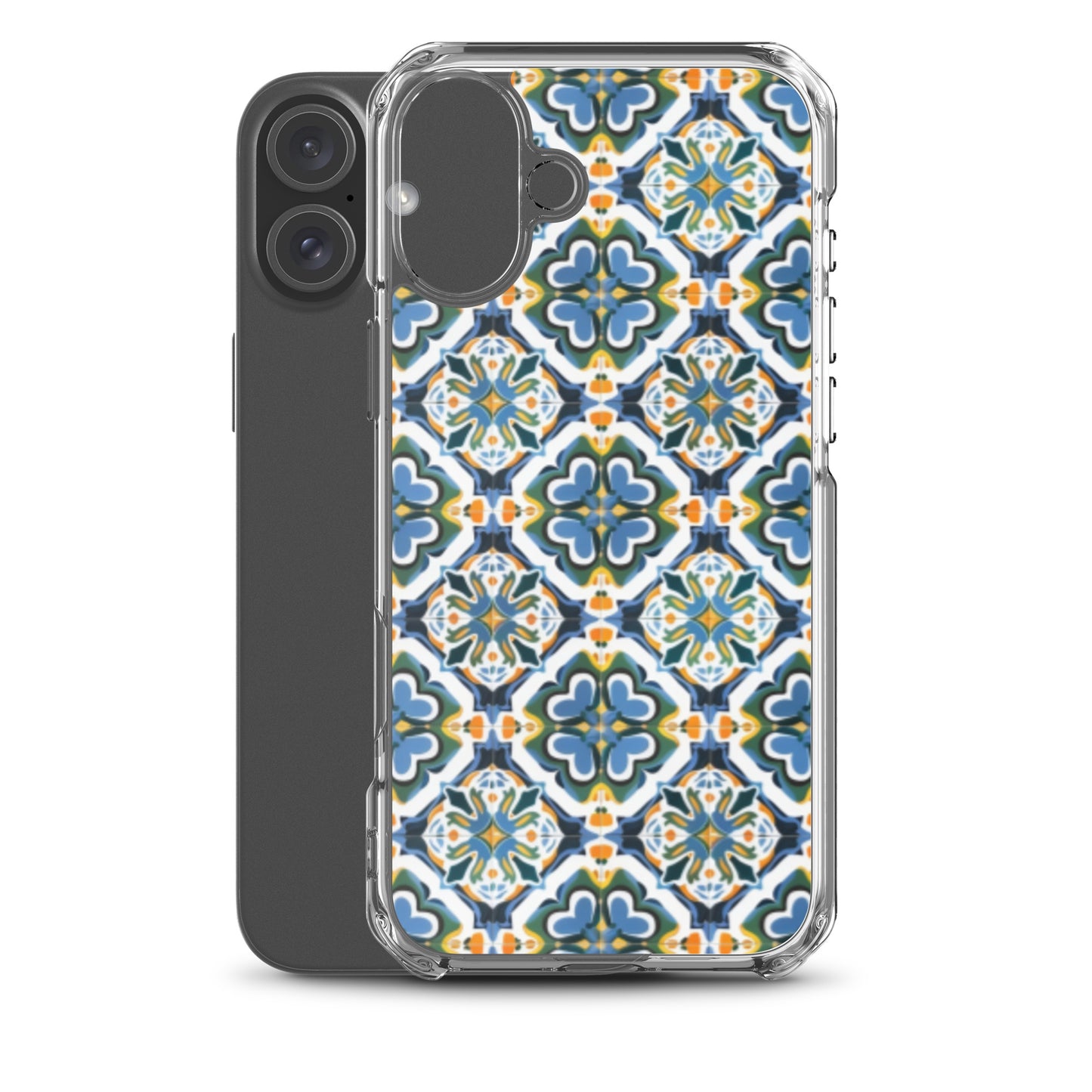 iPhone Case Colorful Andalusian Ceramic Tile Green Blue Orange
