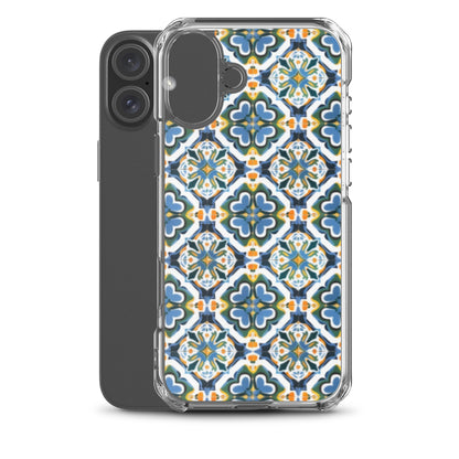 iPhone Case Colorful Andalusian Ceramic Tile Green Blue Orange