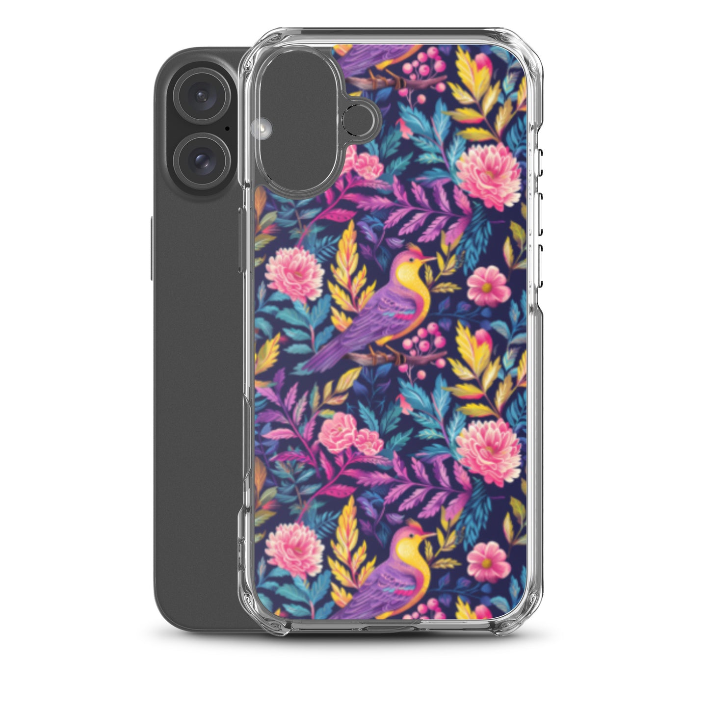 iPhone Case Colorful Flowers Plants and Birds
