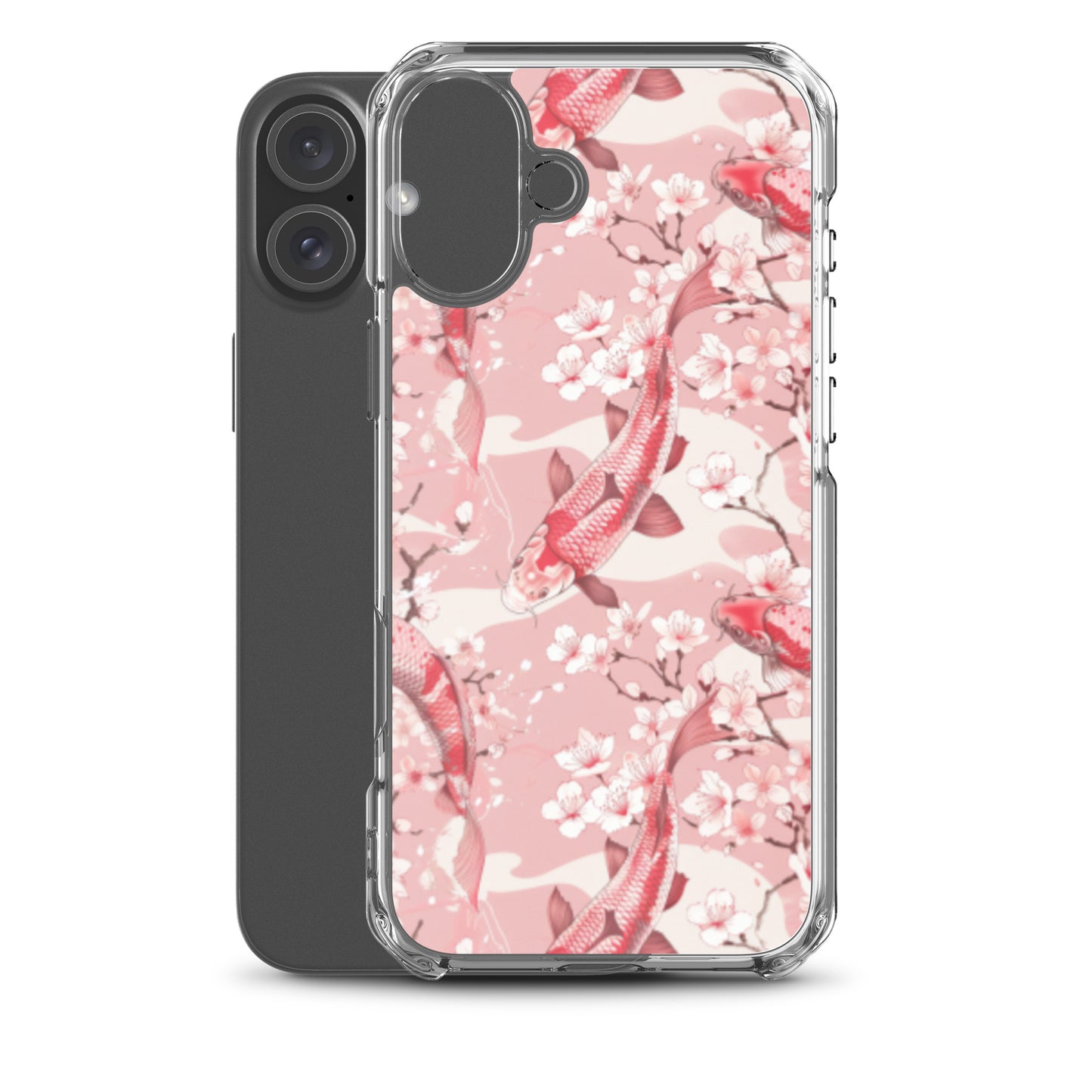iPhone Case Pink Japanese Koi Fish and Cherry Blossoms