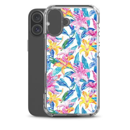 iPhone Case Colorful Floral Watercolor Blue Yellow Pink
