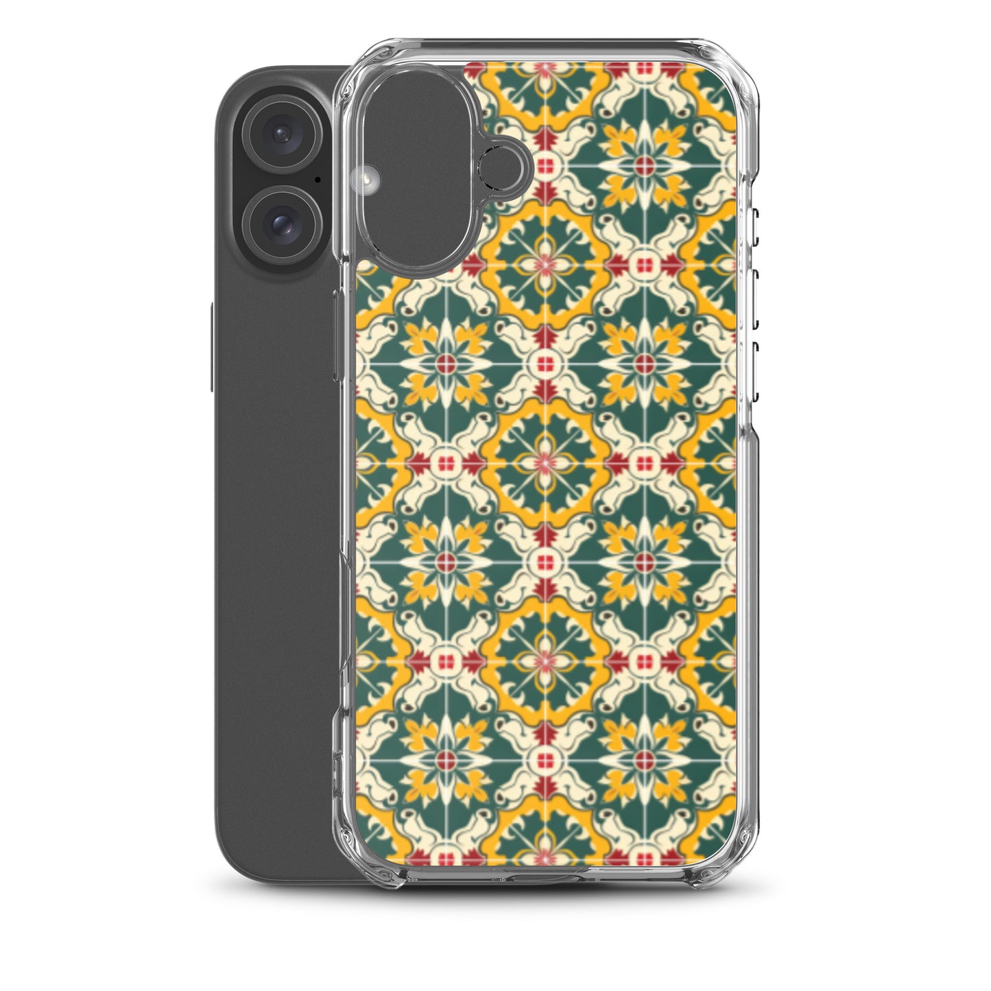 iPhone Case Green Colorful Traditional Maltese Cement Tile Pattern