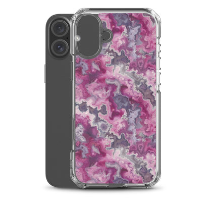 iPhone Case Pink Moss Agate Pattern