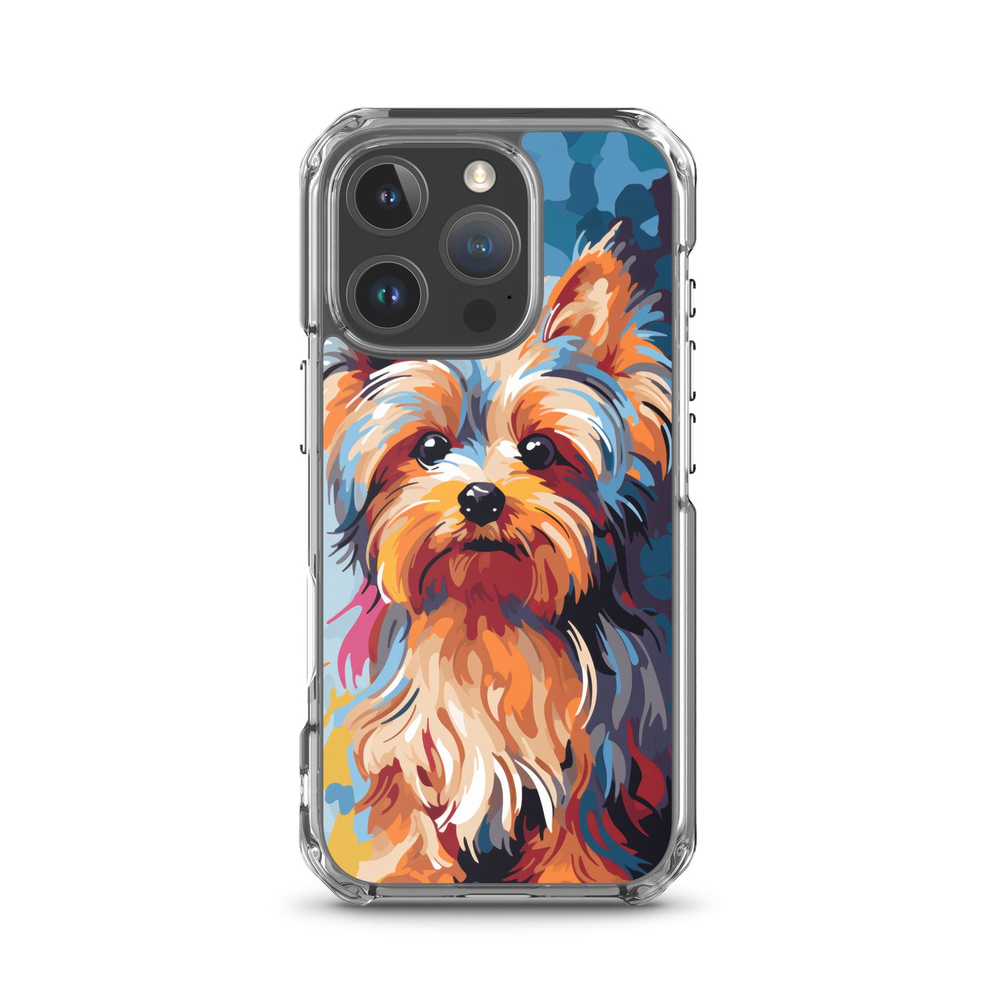 iPhone Case Painted Yorkshire Terrier Blue