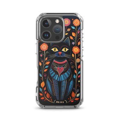 Folk Art Kitty Cat iPhone Case