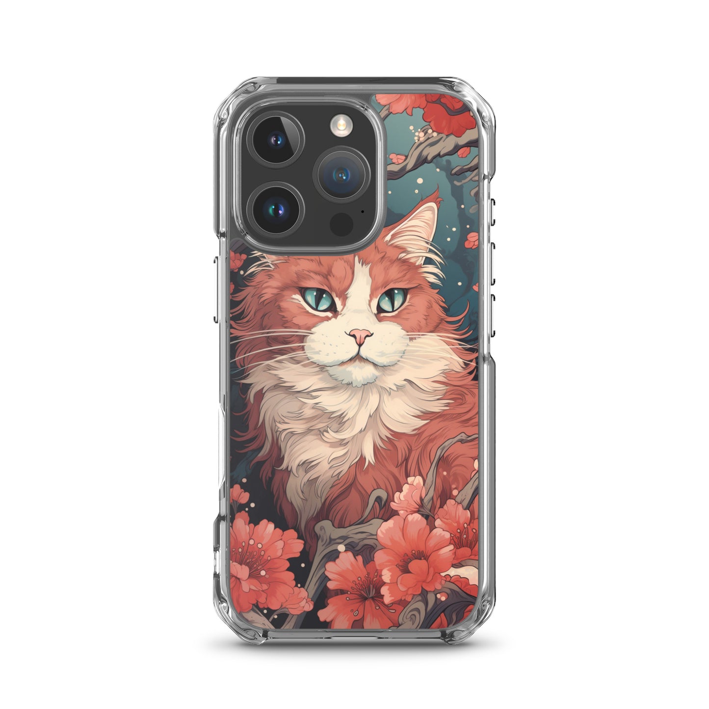 Ukiyo-e Style Orange/White Cat iPhone Case