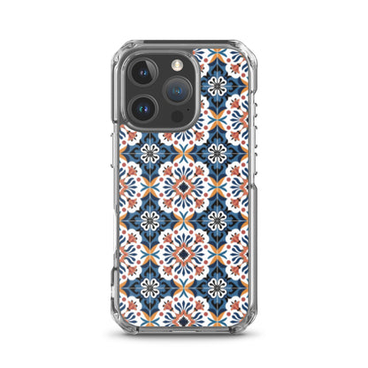 iPhone Case Classic Encaustic Tile Orange & Blue