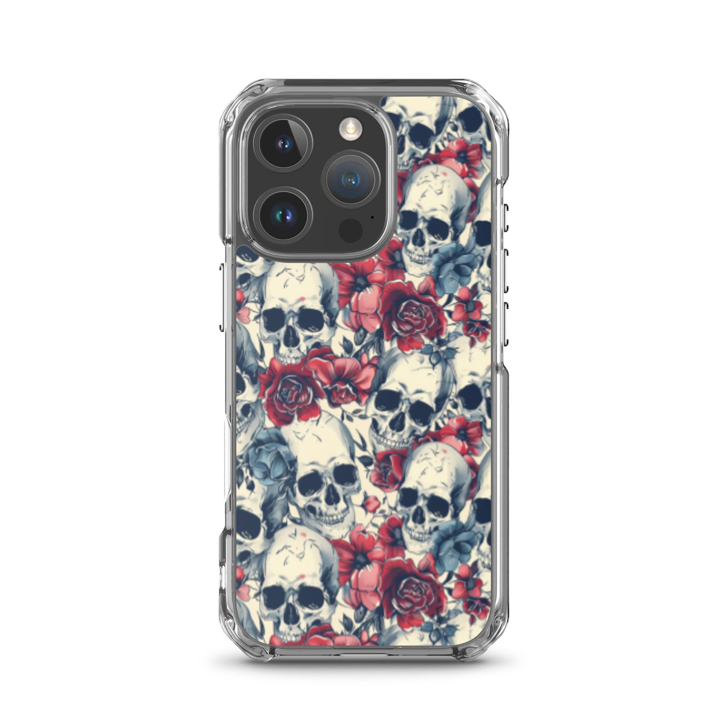 iPhone Case Skulls and Red Roses