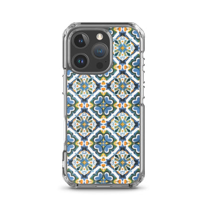 iPhone Case Colorful Andalusian Ceramic Tile Green Blue Orange