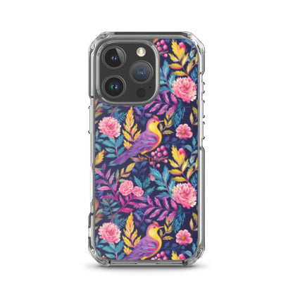 iPhone Case Colorful Flowers Plants and Birds