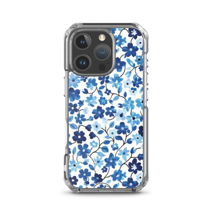 iPhone Case Blue Watercolor Flowers