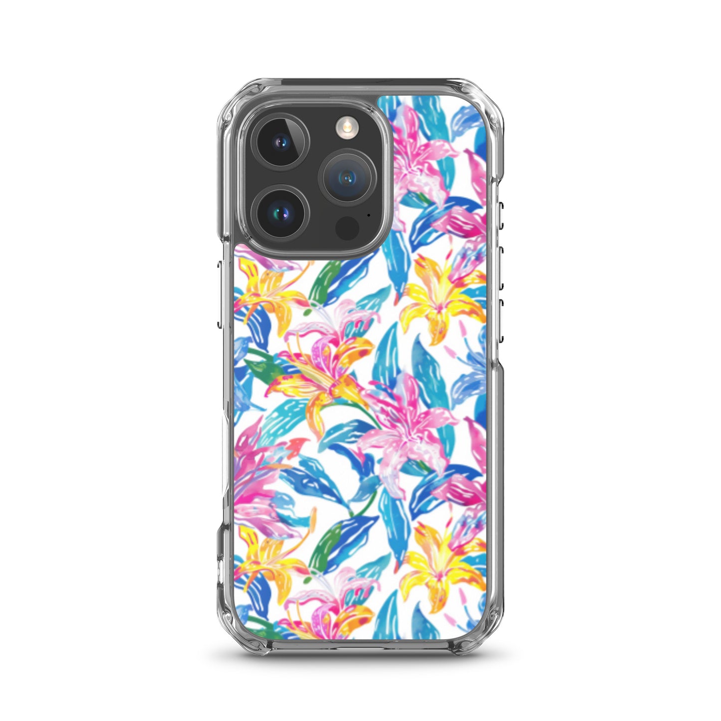 iPhone Case Colorful Floral Watercolor Blue Yellow Pink