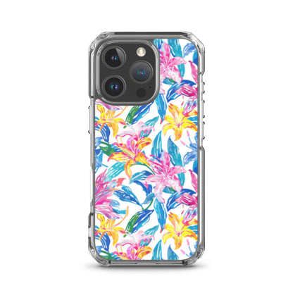 iPhone Case Colorful Floral Watercolor Blue Yellow Pink