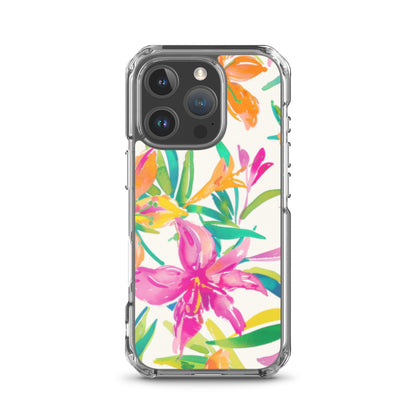 iPhone Case Colorful Floral Watercolor Pink Orange