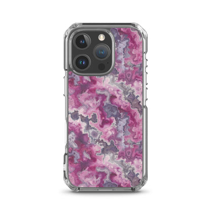 iPhone Case Pink Moss Agate Pattern