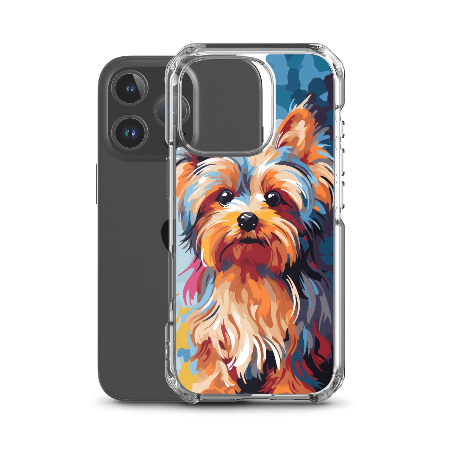 iPhone Case Painted Yorkshire Terrier Blue