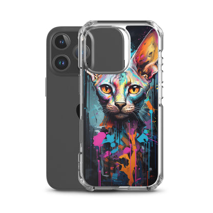 Graffiti Sphynx Cat iPhone Case
