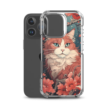 Ukiyo-e Style Orange/White Cat iPhone Case