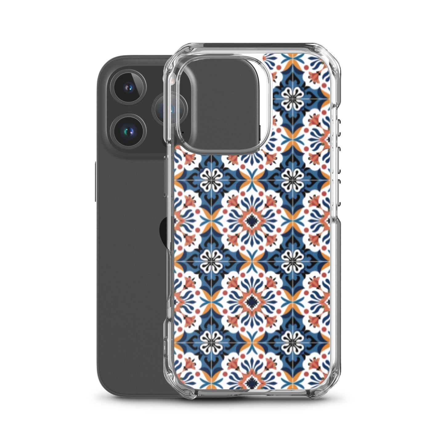 iPhone Case Classic Encaustic Tile Orange & Blue