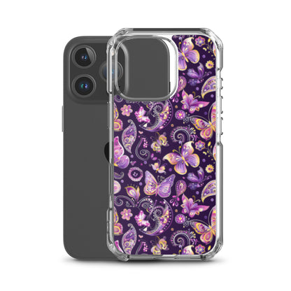iPhone Case Purple Butterfly Paisley