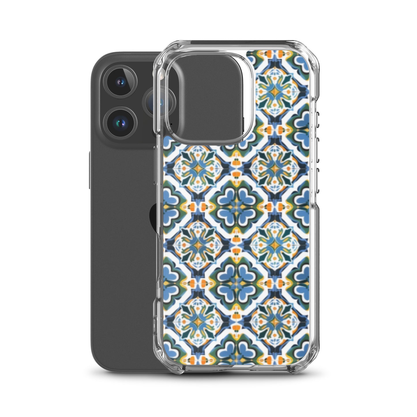 iPhone Case Colorful Andalusian Ceramic Tile Green Blue Orange