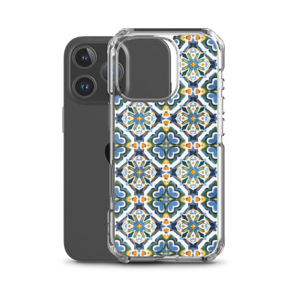 iPhone Case Colorful Andalusian Ceramic Tile Green Blue Orange