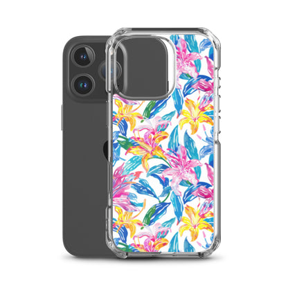 iPhone Case Colorful Floral Watercolor Blue Yellow Pink