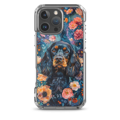 iPhone Case Watercolor Cocker Spaniel with Colorful Flowers